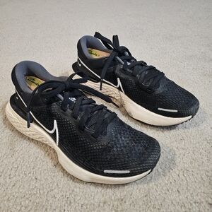 Nike ZoomX Invincible Run Flyknit Black and Cream Athletic Sneakers